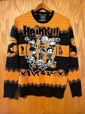 Haiku Orange & Black Volleyball Graphic Crewneck Sweater